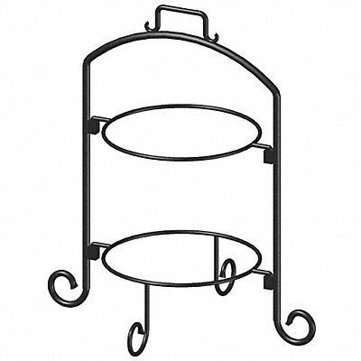 Round Plate Stand Black Iron 2 Tier 9 In MPN:WR-102