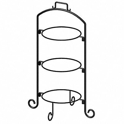 Round Plate Stand Black Iron 3 Tier 9 In MPN:WR-103