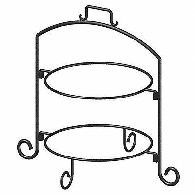 Round Plate Stand Black Iron 2 Tier 12In MPN:WR-122