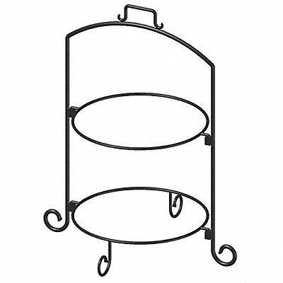 Square Plate Stand Blk Iron 2 Tier 14In MPN:WR-142