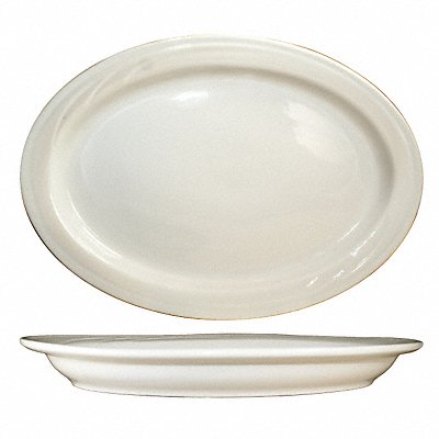 Platter 10-1/2x7-3/8 American Wht PK24 MPN:Y-12