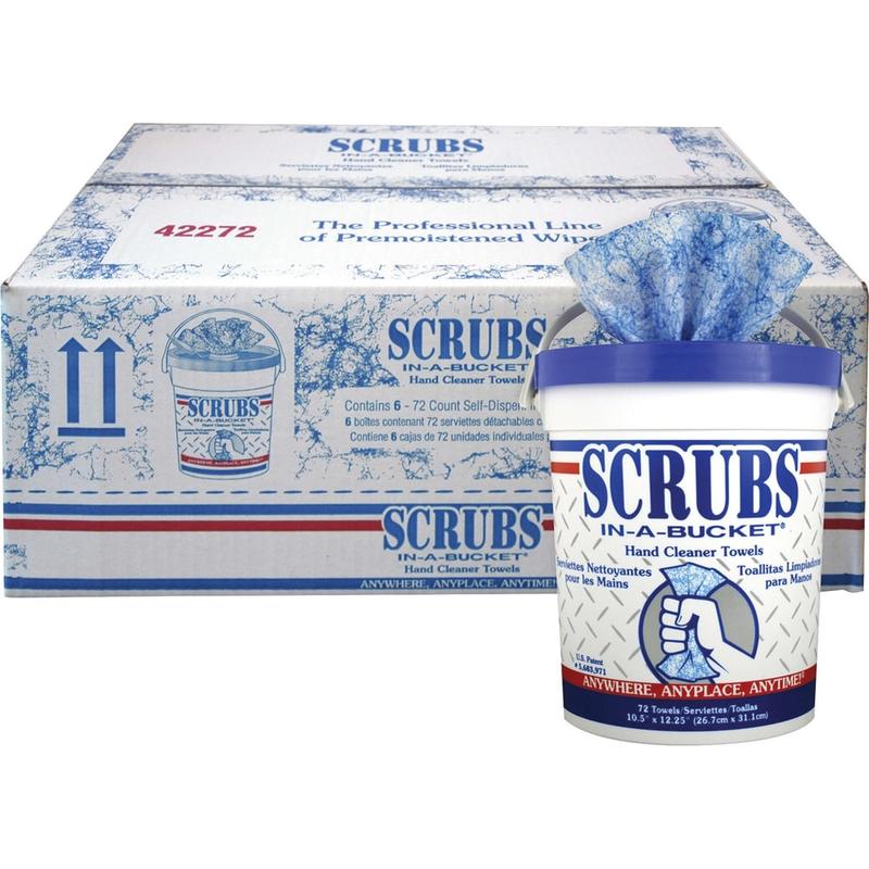 SCRUBS Hand Cleaner Towels, 72 Towels Per Box, Carton Of 6 Boxes MPN:42272