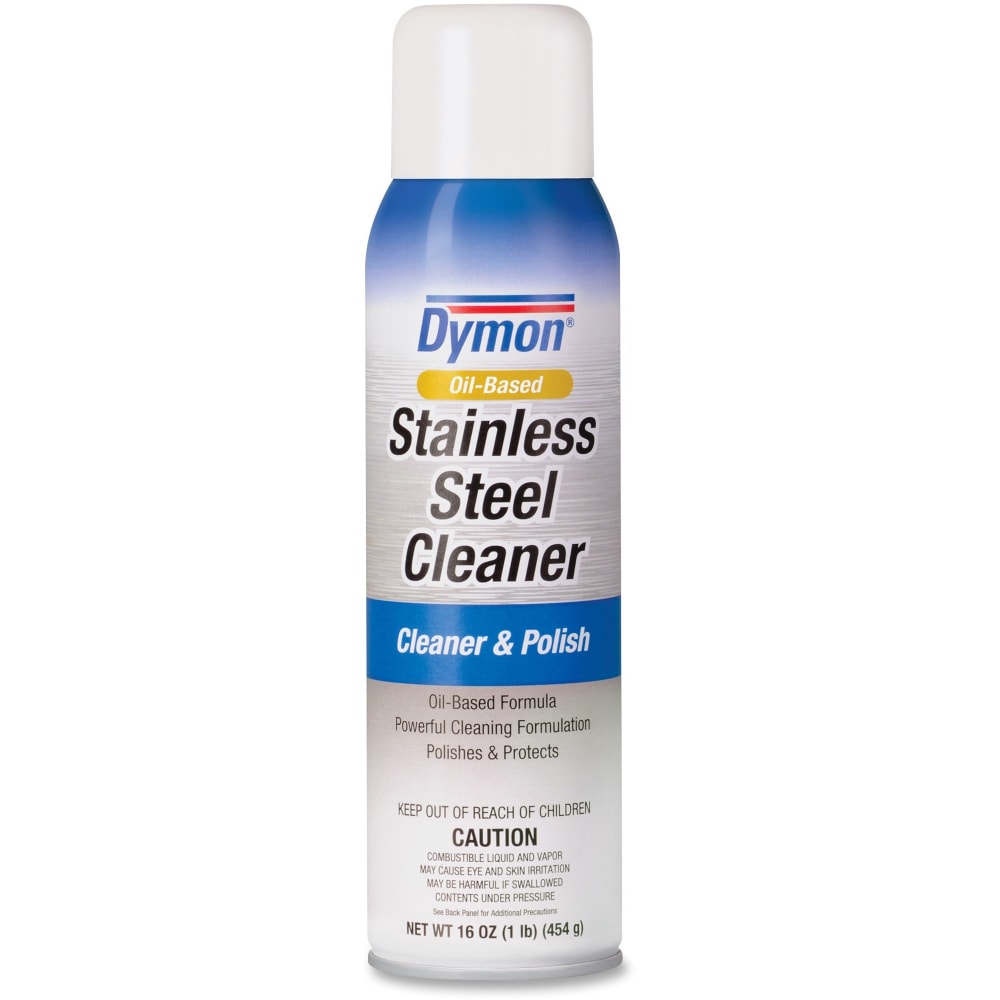 Dymon Oil-based Stainless Steel Cleaner - Aerosol - 16 fl oz (0.5 quart) - Neutral Scent - 12 / Carton - White MPN:20920CT