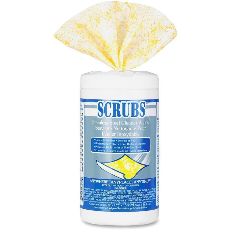 SCRUBS Stainless Steel Cleaner Wipes, Citrus Scent, 32 Oz Bottle, Case Of 6 MPN:DYM 91930