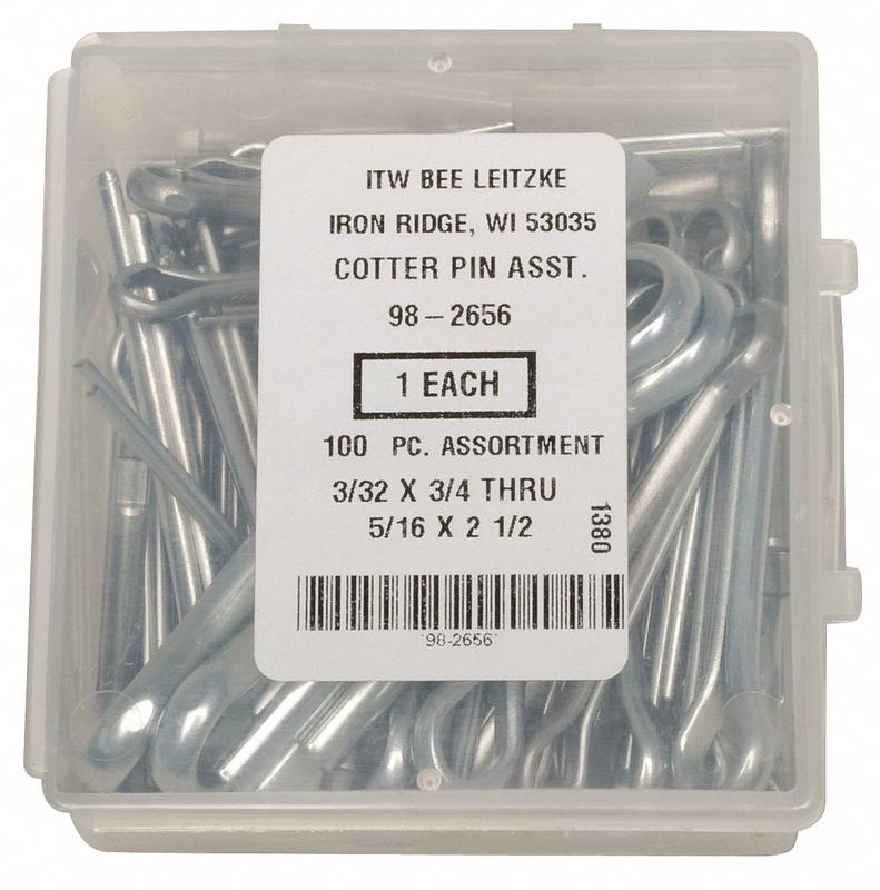 Cotter Pin Asst LCS Zinc 100 Pcs 14Sizes MPN:WWG-DISP-CP100HC