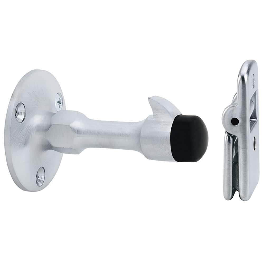 Stops, Type: Manual Door Holder Wall Stop , Finish/Coating: Satin Chrome , Projection: 4 (Inch) MPN:WS20 US26D