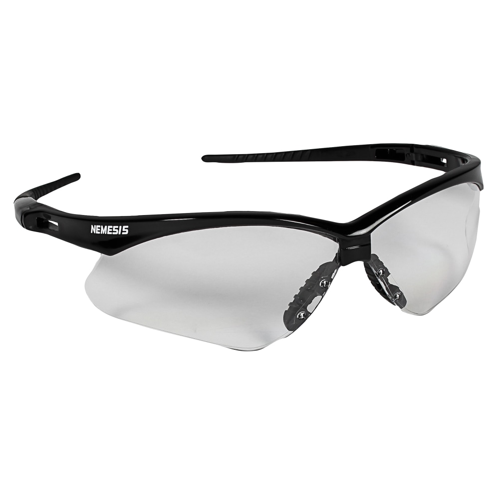 Kleenguard V30 Nemesis Safety Eyewear with KleenVision - Universal Size - Ultraviolet Protection - Clear Lens - Black Frame - Wraparound Frame, Anti-fog, Lightweight, Slip Resistant, Neck Cord - 1 Each (Min Order Qty 10) MPN:KCC25679