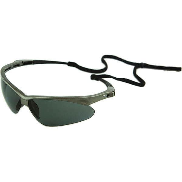 Safety Glass: Scratch-Resistant, Polycarbonate, Gray Lenses, Full-Framed, UV Protection MPN:50018