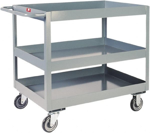 Heavy-Duty Service Utility Cart: Steel, Gray MPN:LN130U5