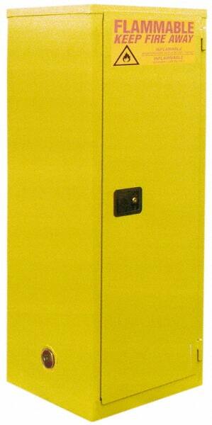 Flammable & Hazardous Storage Cabinets: 12 gal Drum, 1 Door, 1 Shelf, Self Closing, Yellow MPN:BJ12