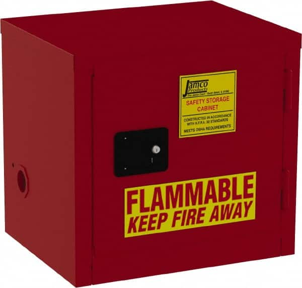 Flammable & Hazardous Storage Cabinets: 12 gal Drum, 1 Door, 1 Shelf, Manual Closing, Red MPN:BP12-RP