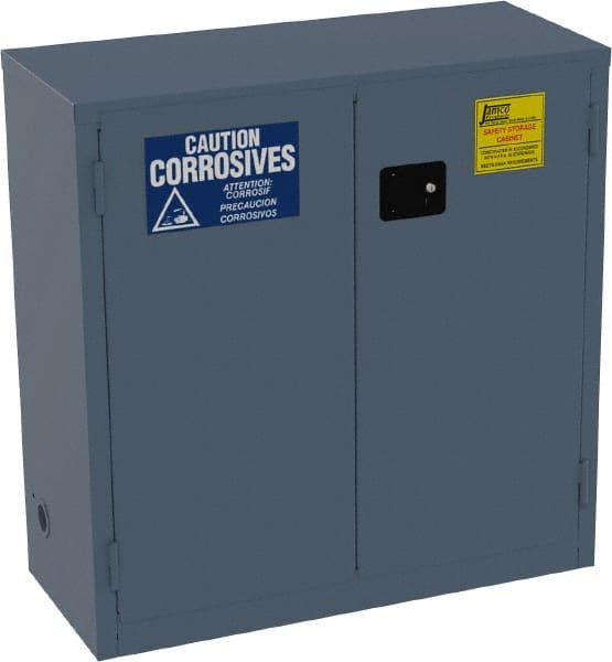 Flammable & Hazardous Storage Cabinets: 30 gal Drum, 2 Door, 1 Shelf, Self Closing, Blue MPN:CK30-BP