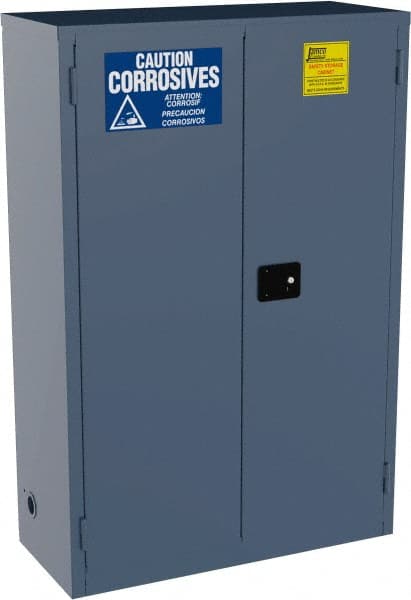 Flammable & Hazardous Storage Cabinets: 45 gal Drum, 2 Door, 2 Shelf, Self Closing, Blue MPN:CK45-BP