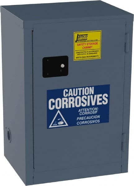 Flammable & Hazardous Storage Cabinets: 12 gal Drum, 1 Door, 1 Shelf, Manual Closing, Blue MPN:CL12-BP