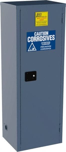 Flammable & Hazardous Storage Cabinets: 24 gal Drum, 1 Door, 3 Shelf, Manual Closing, Blue MPN:CL24-BP