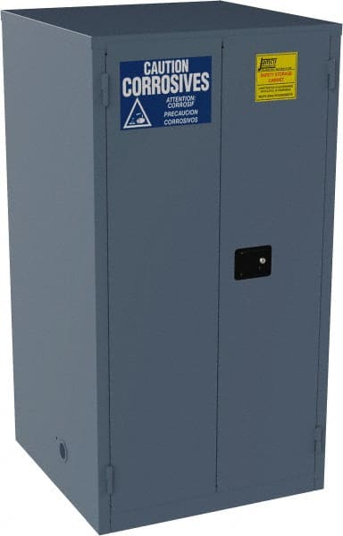 Flammable & Hazardous Storage Cabinets: 60 gal Drum, 2 Door, 2 Shelf, Manual Closing, Blue MPN:CL60-BP