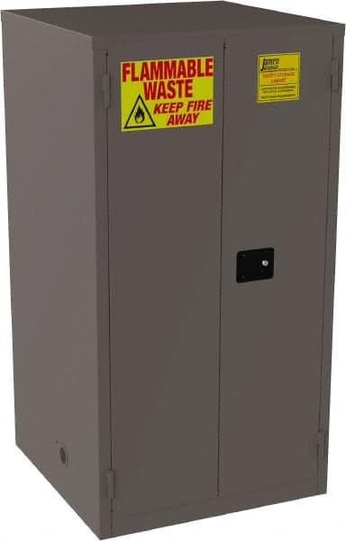 Flammable & Hazardous Storage Cabinets: 60 gal Drum, 2 Door, 1 Shelf, Manual Closing, Yellow MPN:RC1-YP