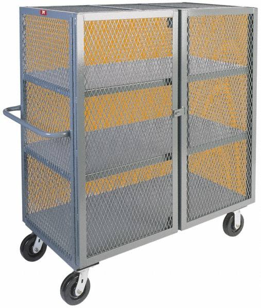 Steel Mesh Security Truck: 2,000 lb Capacity, 3 Shelf MPN:VC360-P6