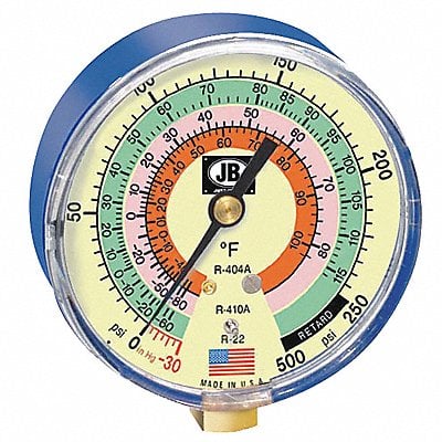 Gauge 3-1/8 In Dia Low Side Blue 500 psi MPN:M2-820