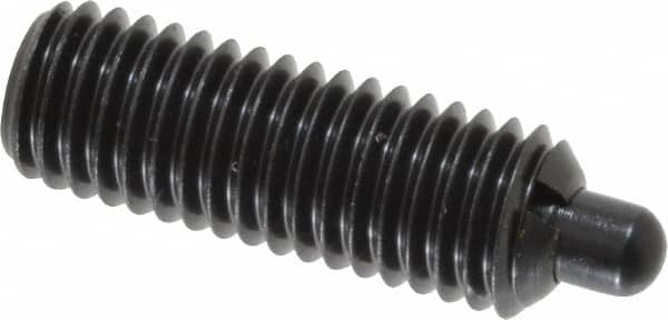 M10 x 1.5, 29mm Thread Length, 5mm Plunger Projection, Steel Threaded Spring Plunger MPN:26874