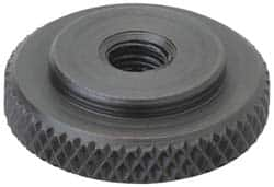 #10-24 UNC Thread, Black Oxide Finish, Steel Round Knurled Check Nut MPN:16901