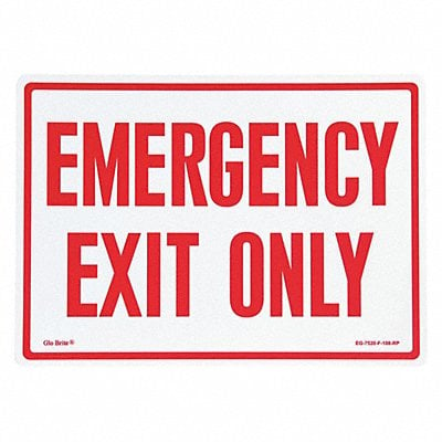 Emergency Exit Only Red On PL 14 x10 MPN:EG-7520-F-108-RP