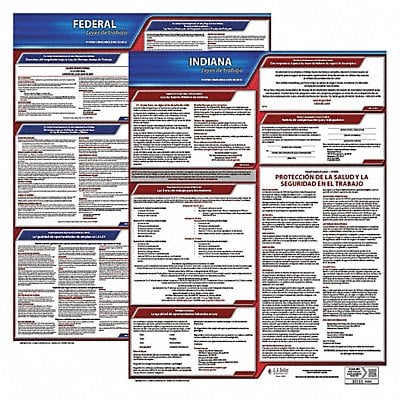 Labor Law Poster Kit IN Spanish 27 in W MPN:200-IN-K