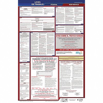 Labor Law Poster Fed/STA NM SP 40Wx26inH MPN:400-NM