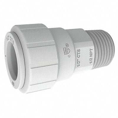 Connector 1/2 CTS x 1/2 NPT White MPN:PSEI012024