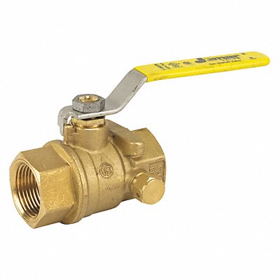 Italian Brass Valve w/Side Tap NPT 3/4 MPN:T-100STN