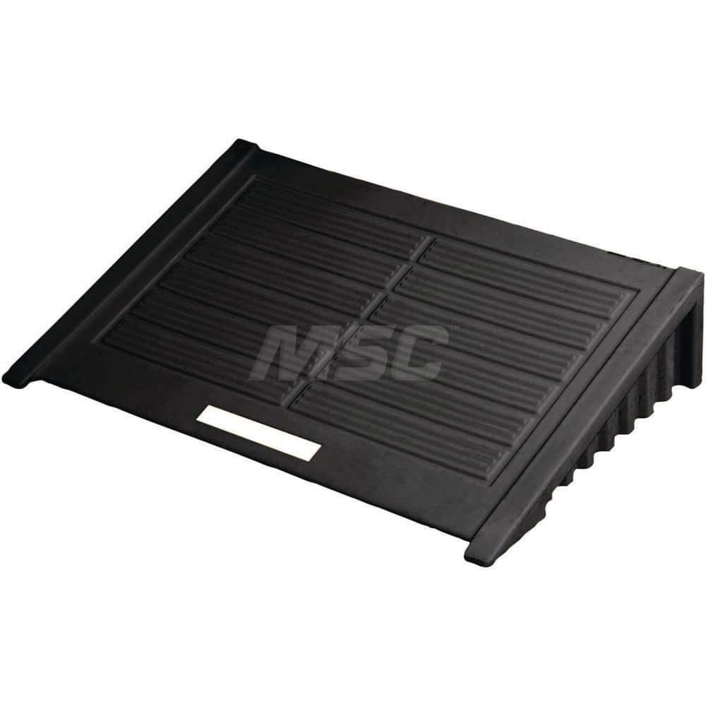 Ramp for 4 Drum Square EcoPolyBlend Spill Control Pallet, 100% recycled polyethylene, Black. MPN:28688