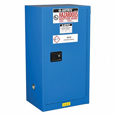 Haz Material Safety Cabinet 1 Shelf Blue MPN:861528