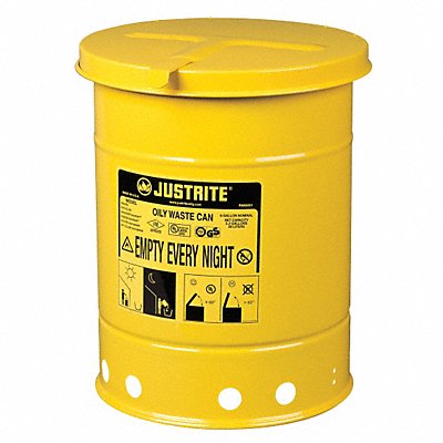 Oily Waste Can 6 gal Steel Yellow MPN:09111