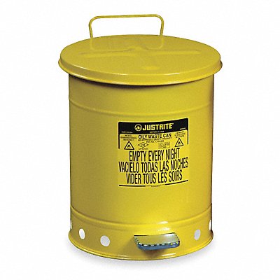 F8423 Oily Waste Can 14 gal Steel Yellow MPN:09501