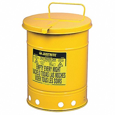 Oily Waste Can 14 gal Steel Yellow MPN:09511