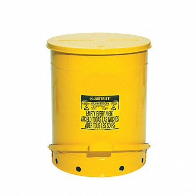 F8461 Oily Waste Can 21 gal Steel Yellow MPN:09701