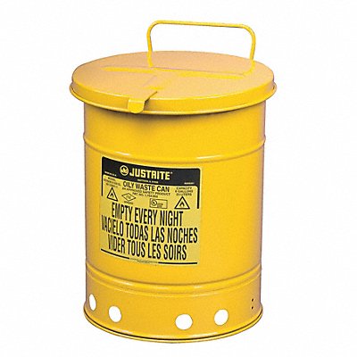 Oily Waste Can 21 gal Steel Yellow MPN:09711