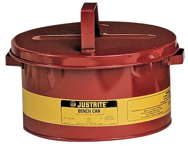 1 Gallon Capacity, Coated Steel, Red Bench Can MPN:10375