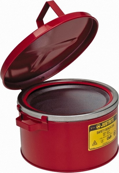 2 Gallon Capacity, Coated Steel, Red Bench Can MPN:10575