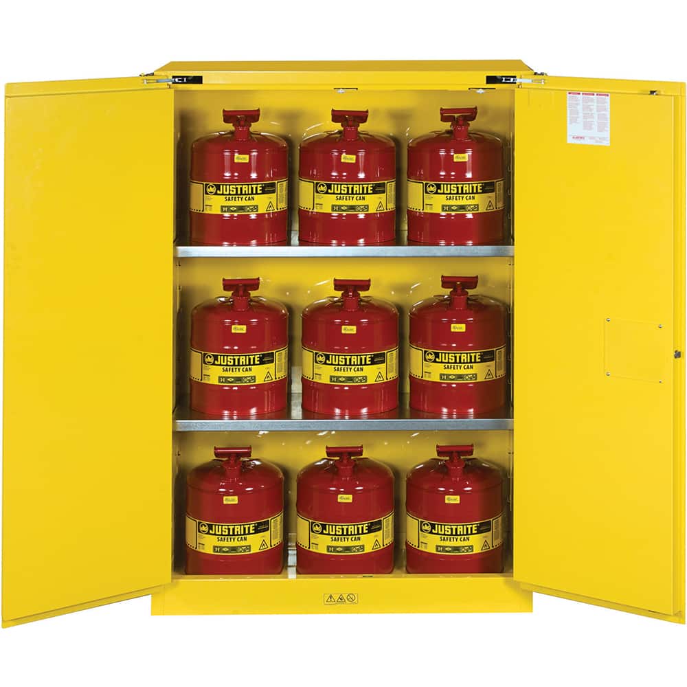 Standard Cabinet: Self-Closing, 2 Shelves, Yellow MPN:8945208