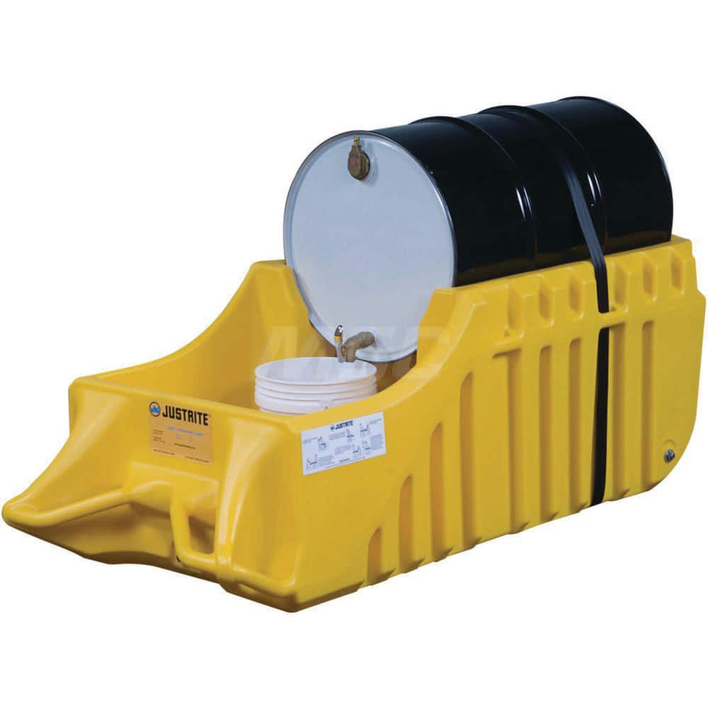Mobile Spill Containment, Spill Containment Type: Poly Drum Caddy , Spill Capacity: 66.0gal-(US) , Storage Direction: Horizontal , Material: Polyethylene  MPN:28664