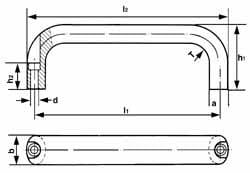 Pull-Type Handles, Material: Aluminum  MPN:565.1-26-116-BL