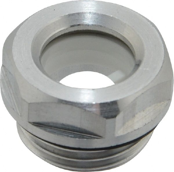 G 1/2 Thread, 23mm Distance Across Flats, Aluminum Oil Level Sight Glasses MPN:743-14-G1/2-A