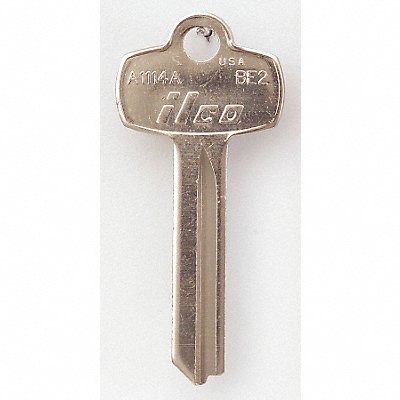 Key Blank Brass Type BE2 7 Pin PK10 MPN:A1114A-BE2