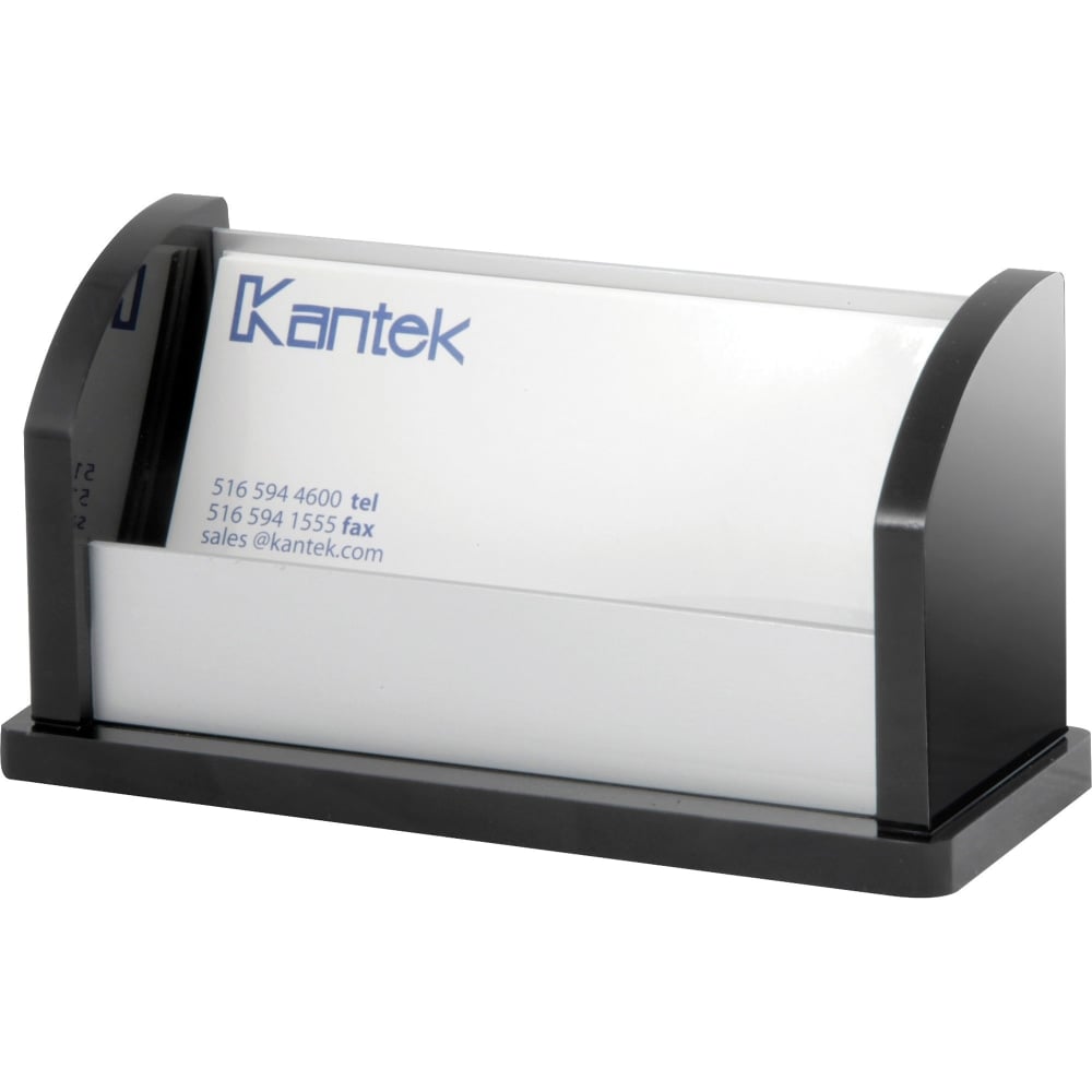 Kantek Business Card Holder - 2.3in x 4.4in x 1.8in x - Aluminum - 1 Each - Aluminum (Min Order Qty 6) MPN:BA330