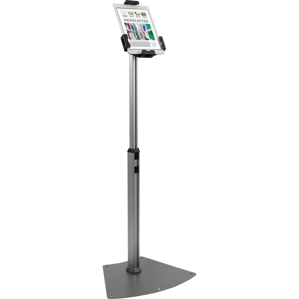 Kantek Floor Mount Tablet Kiosk Stand - Up to 10.1in Screen Support - 46.5in Height x 17.4in Width - Floor - Steel - Black, Silver, Aluminum - Locking System MPN:TS960