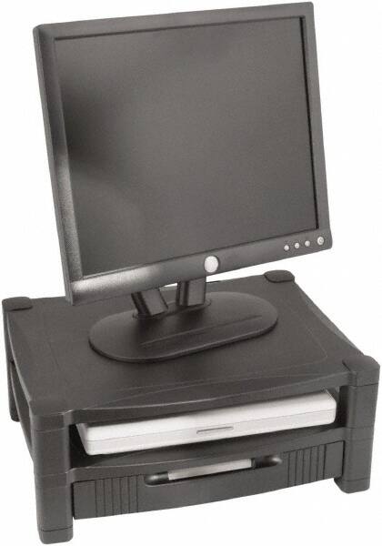 Two Level Stand, Removable Drawer, 17 x 13 1/4 x 3-1/2 to 7, Black MPN:KTKMS480