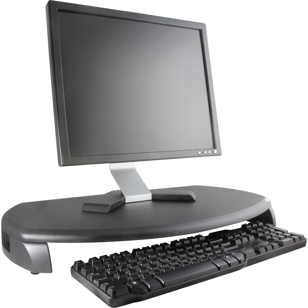 Kantek CRT/LCD Stand With Keyboard Storage, 3inH x 23inW x 13-1/4inD, Black (Min Order Qty 2) MPN:MS280B