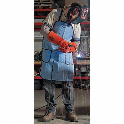 Shop Apron Blue 35-1/2 in L 28 in W MPN:524MB