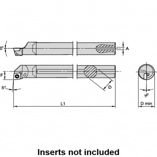 20mm Min Bore, 28.57mm Max Depth, Right Hand L-SCLP Indexable Boring Bar MPN:3331108